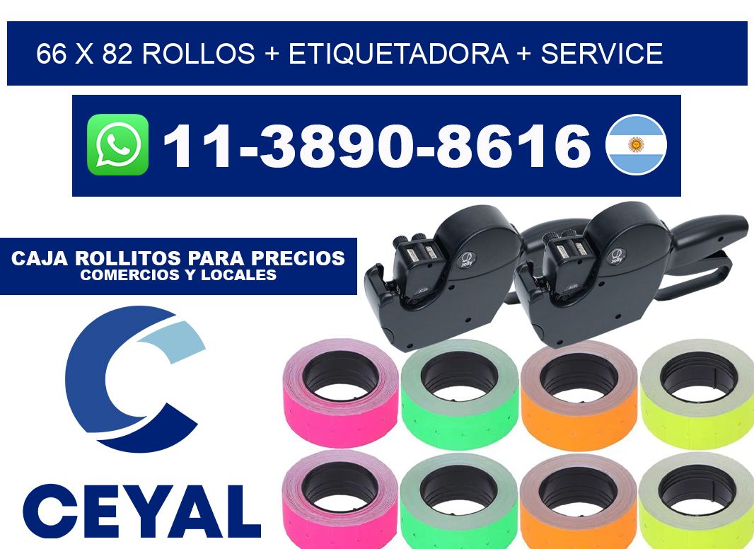 66 x 82 rollos + etiquetadora + service