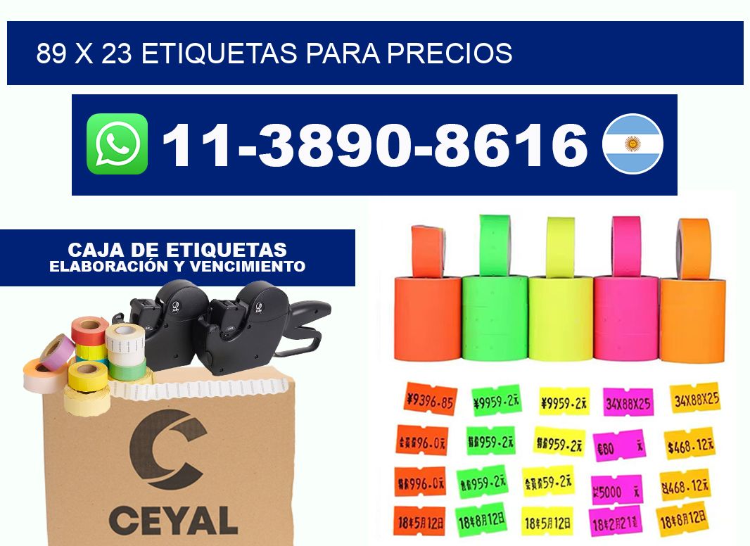89 x 23 etiquetas para precios