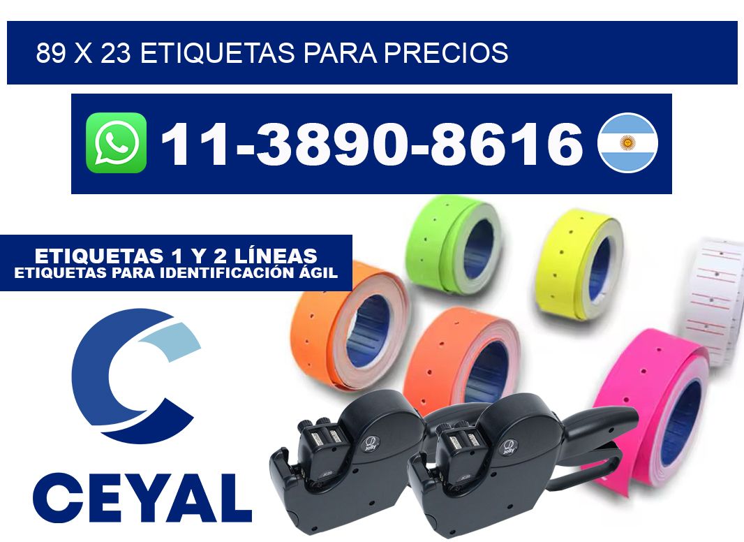 89 x 23 etiquetas para precios