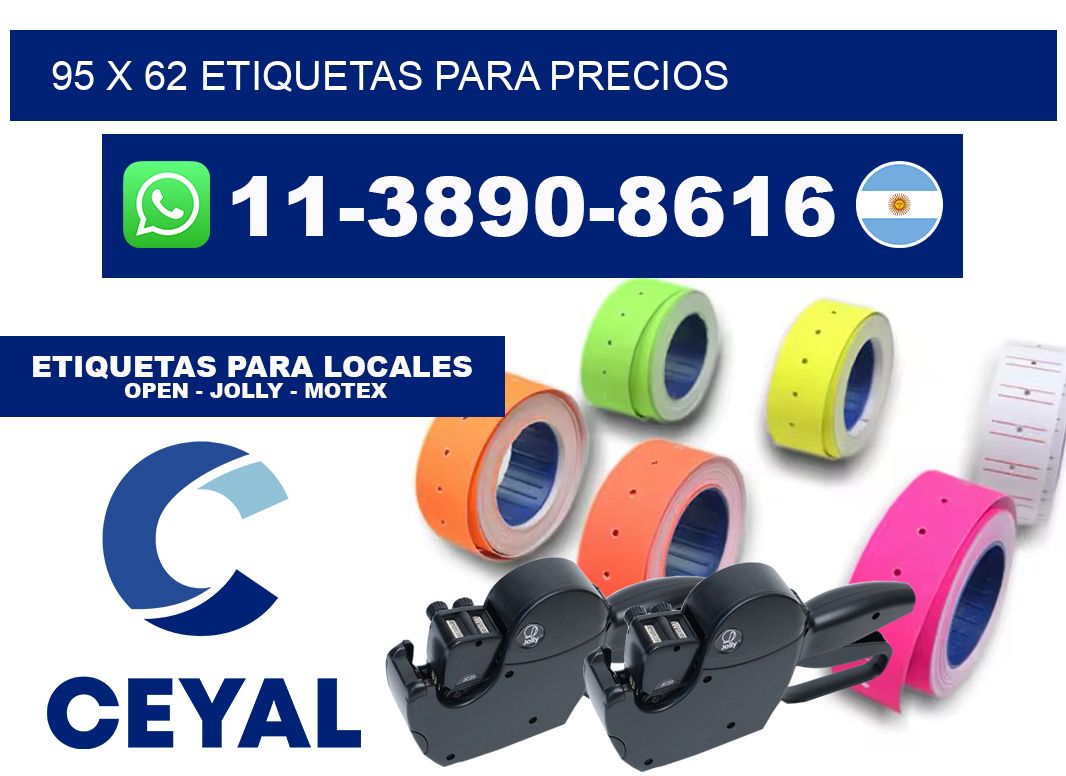 95 x 62 etiquetas para precios