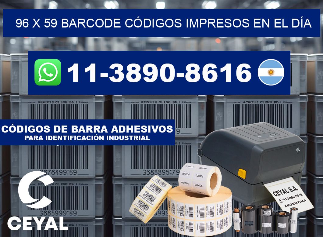 96 x 59 BARCODE CÓDIGOS IMPRESOS EN EL DÍA