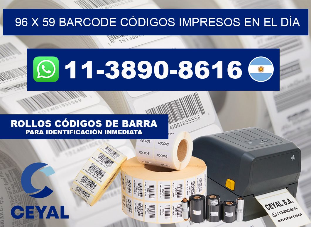 96 x 59 BARCODE CÓDIGOS IMPRESOS EN EL DÍA
