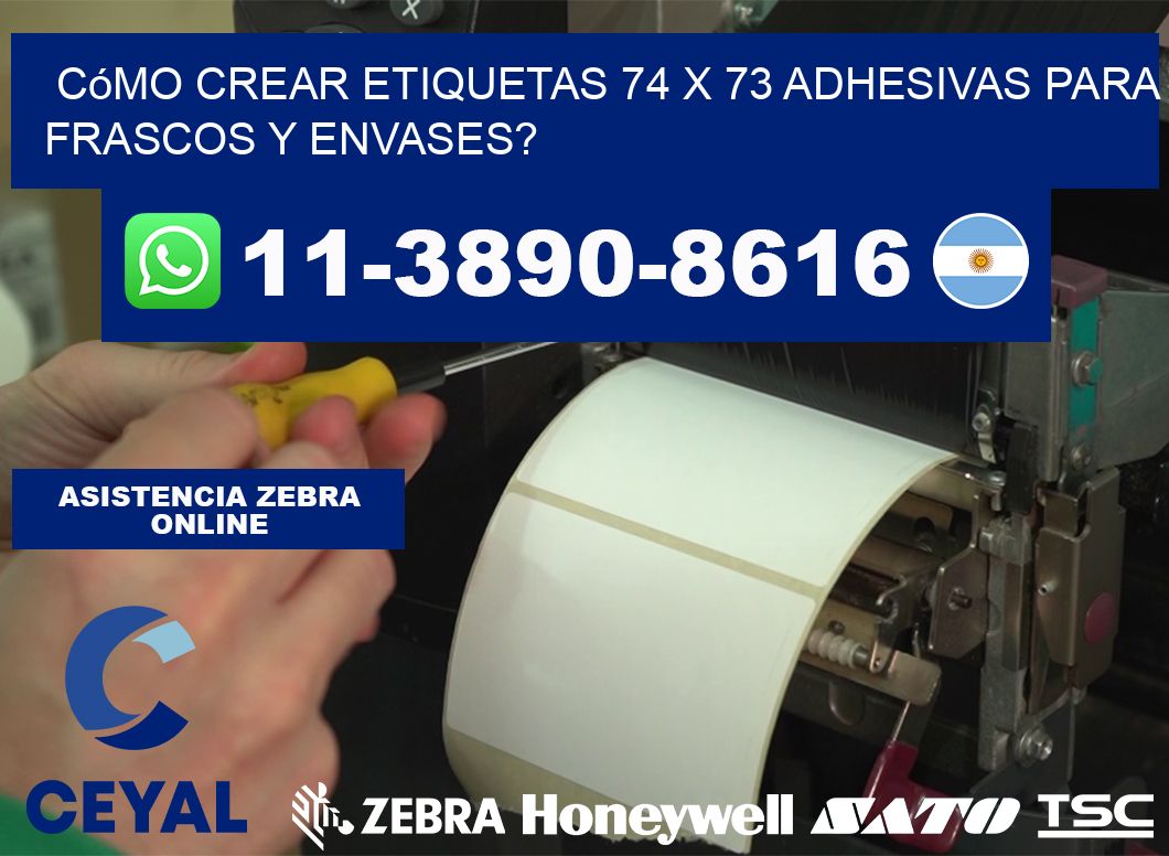 Cómo crear etiquetas 74 x 73 adhesivas para frascos y envases?