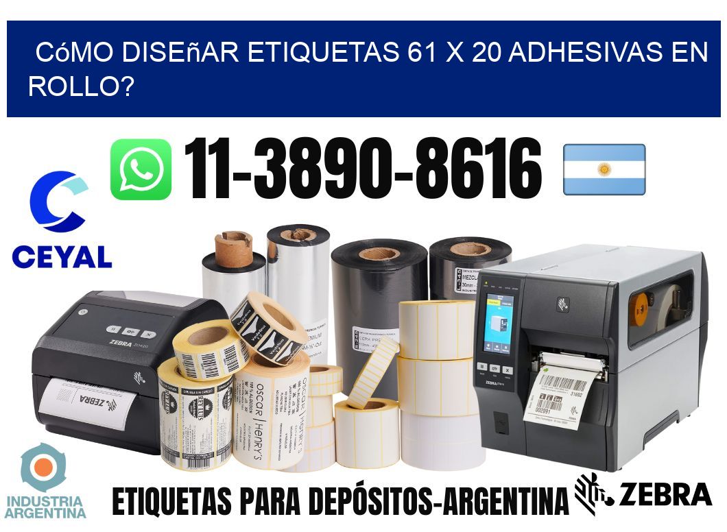 Cómo diseñar etiquetas 61 x 20 adhesivas en rollo?