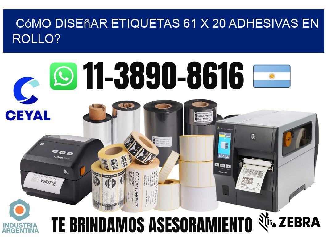 Cómo diseñar etiquetas 61 x 20 adhesivas en rollo?