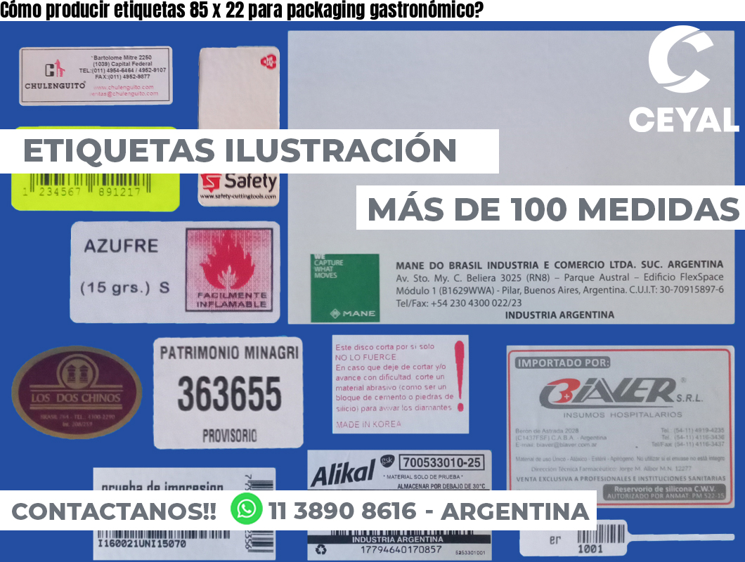 Cómo producir etiquetas 85 x 22 para packaging gastronómico?