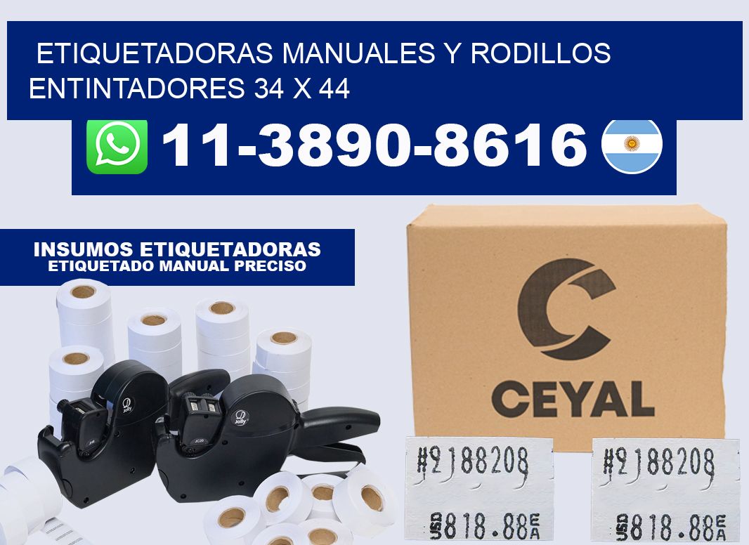 Etiquetadoras manuales y rodillos entintadores 34 x 44
