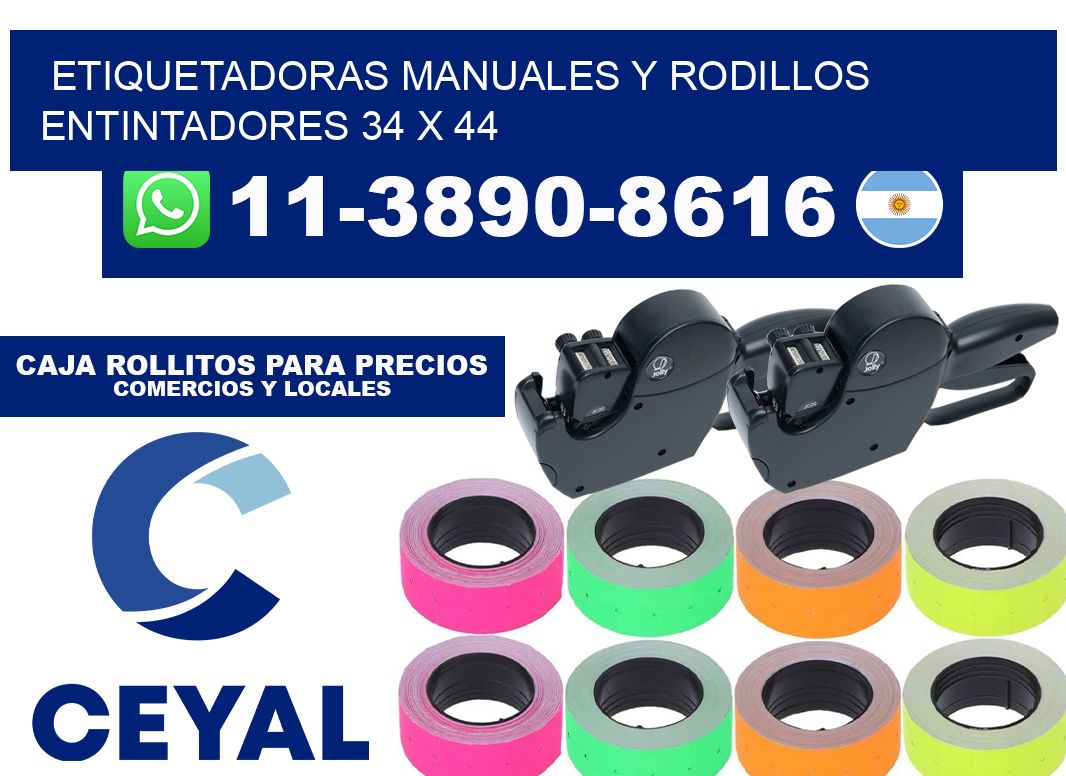 Etiquetadoras manuales y rodillos entintadores 34 x 44