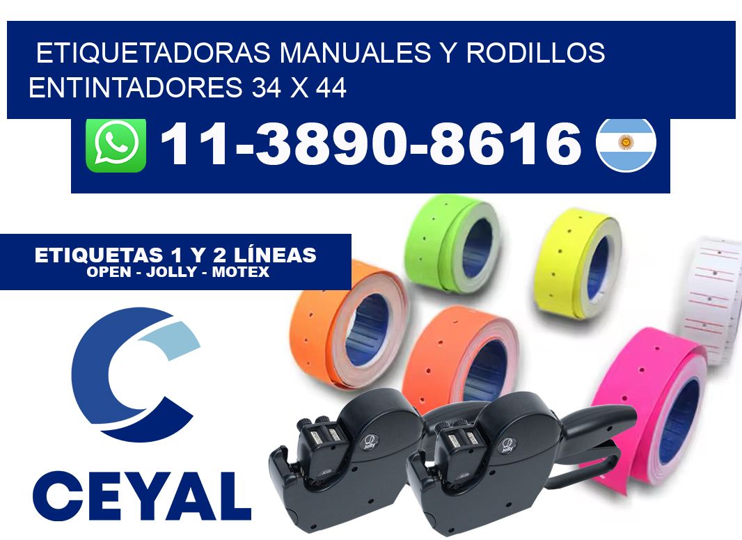 Etiquetadoras manuales y rodillos entintadores 34 x 44