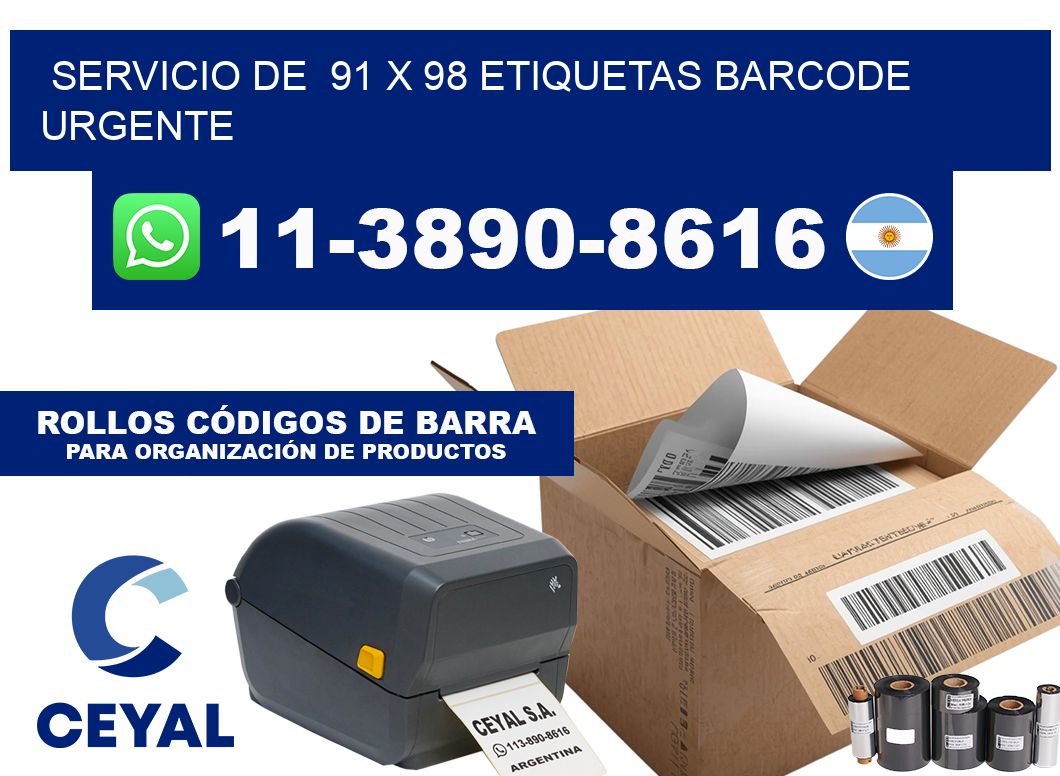 SERVICIO DE  91 x 98 ETIQUETAS BARCODE URGENTE