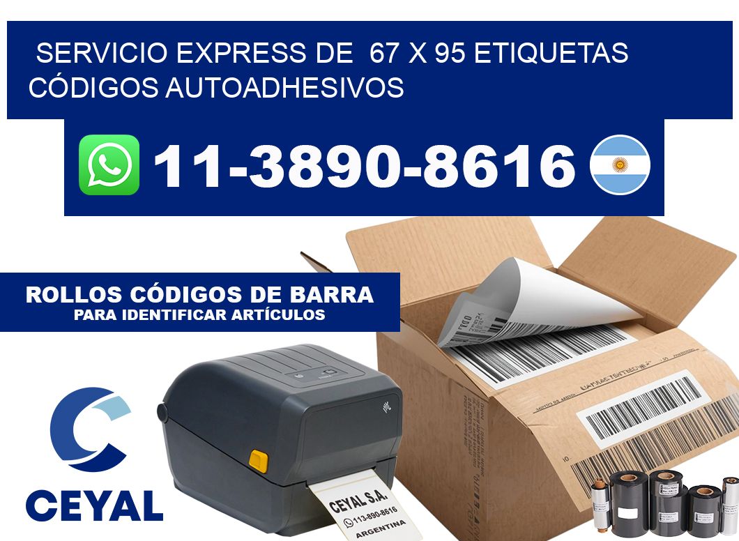 SERVICIO EXPRESS DE  67 x 95 ETIQUETAS CÓDIGOS AUTOADHESIVOS