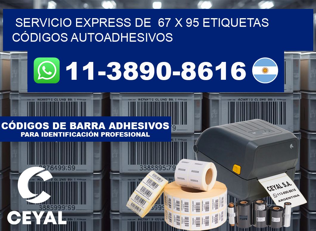 SERVICIO EXPRESS DE  67 x 95 ETIQUETAS CÓDIGOS AUTOADHESIVOS