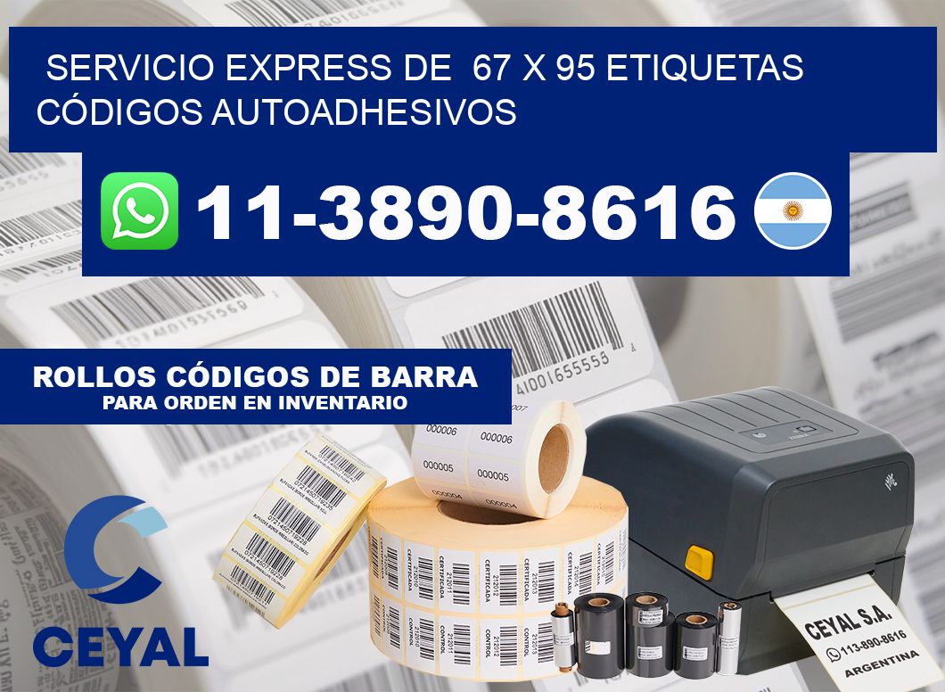 SERVICIO EXPRESS DE  67 x 95 ETIQUETAS CÓDIGOS AUTOADHESIVOS
