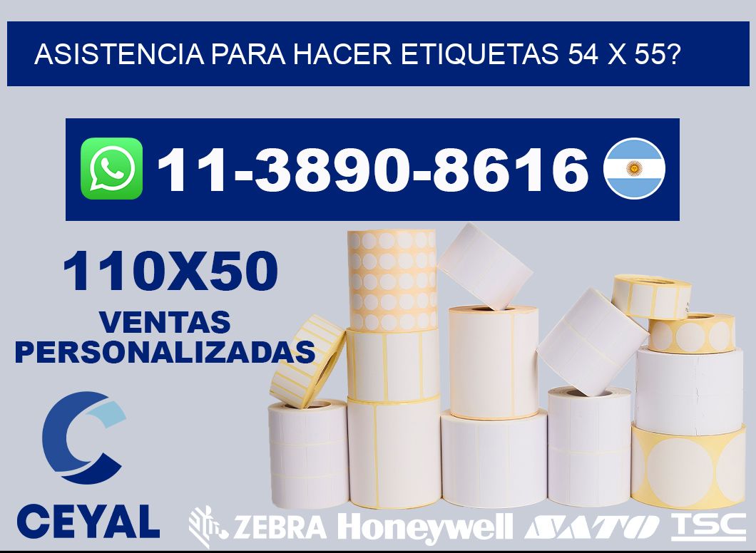 asistencia para hacer etiquetas 54 x 55?