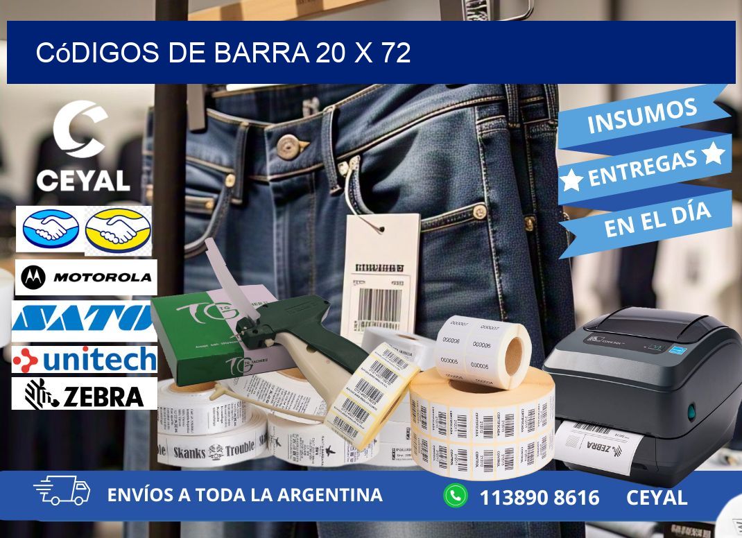 códigos de barra 20 x 72