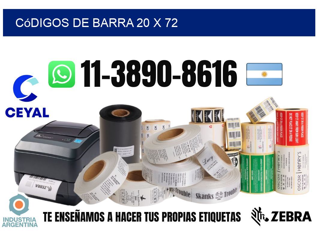 códigos de barra 20 x 72