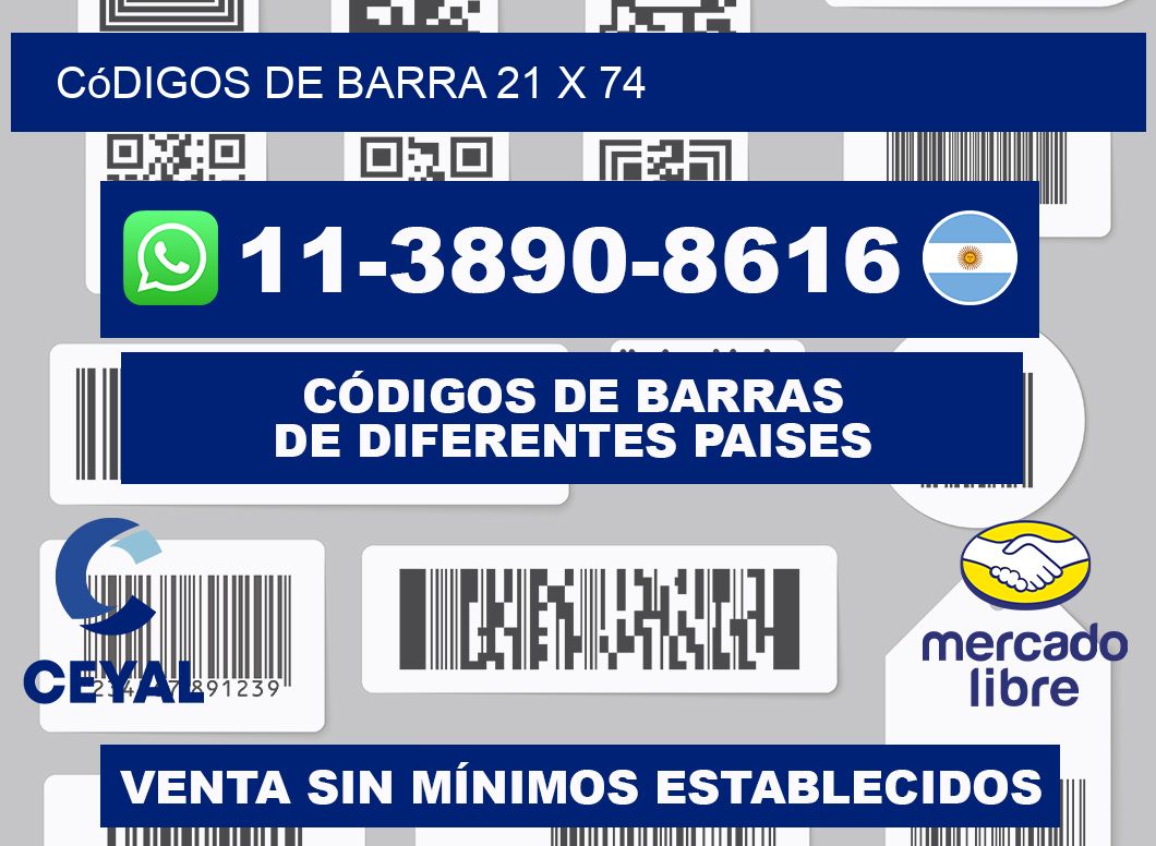 códigos de barra 21 x 74