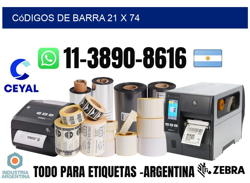 códigos de barra 21 x 74