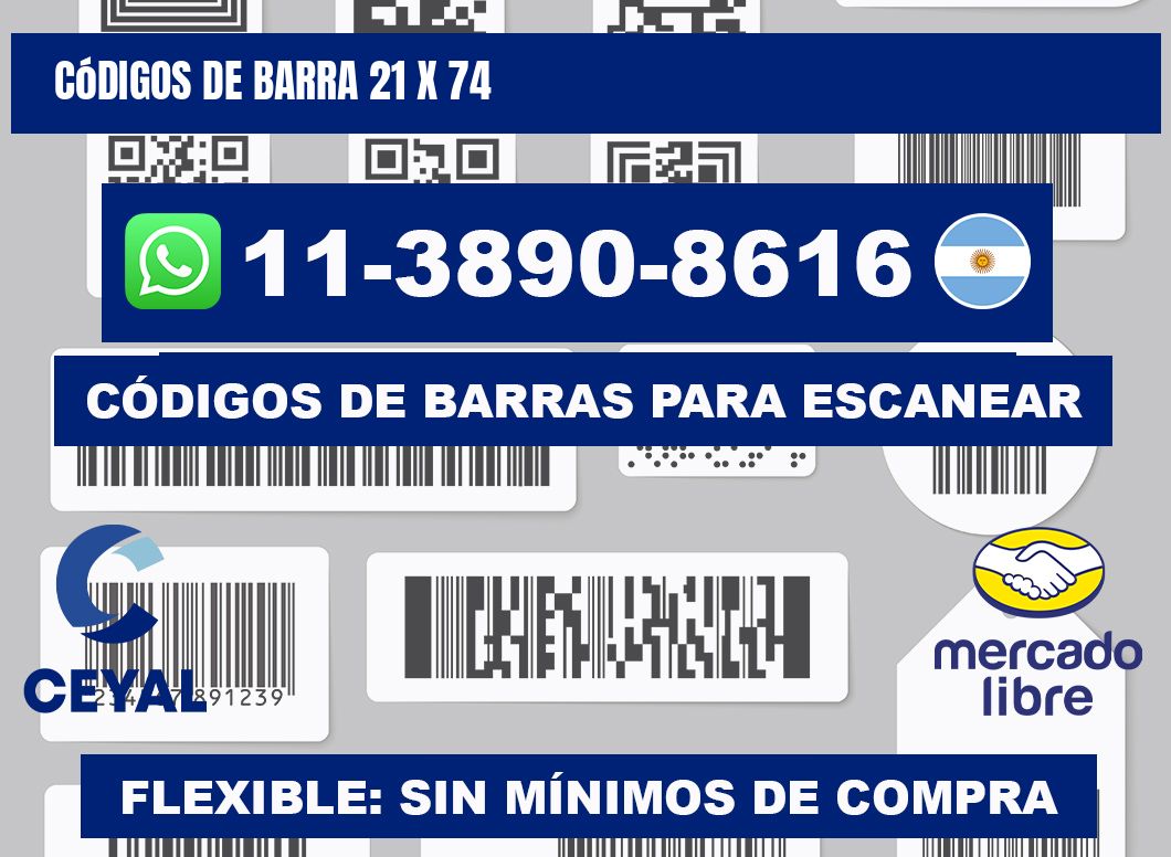 códigos de barra 21 x 74