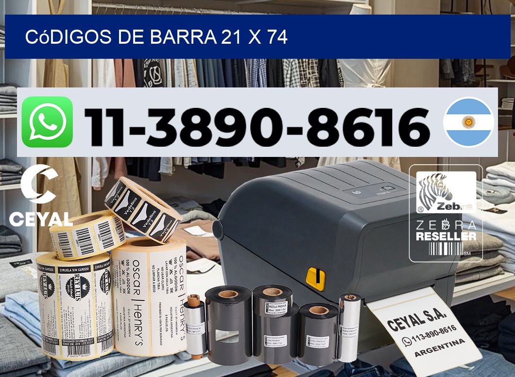 códigos de barra 21 x 74