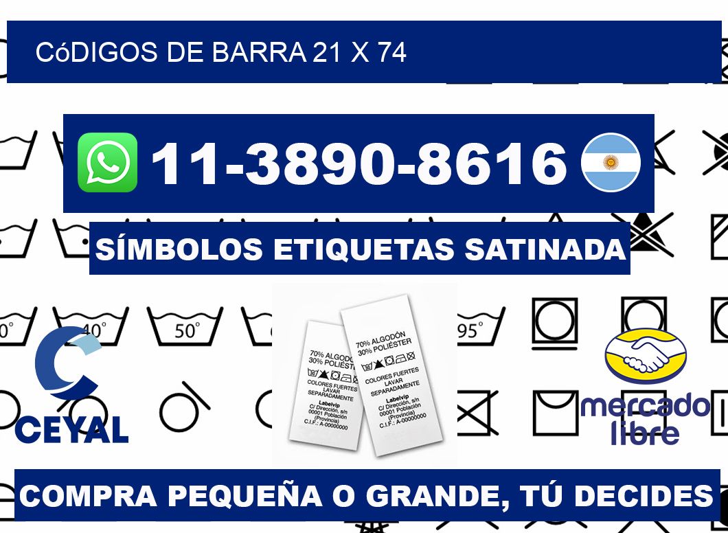 códigos de barra 21 x 74