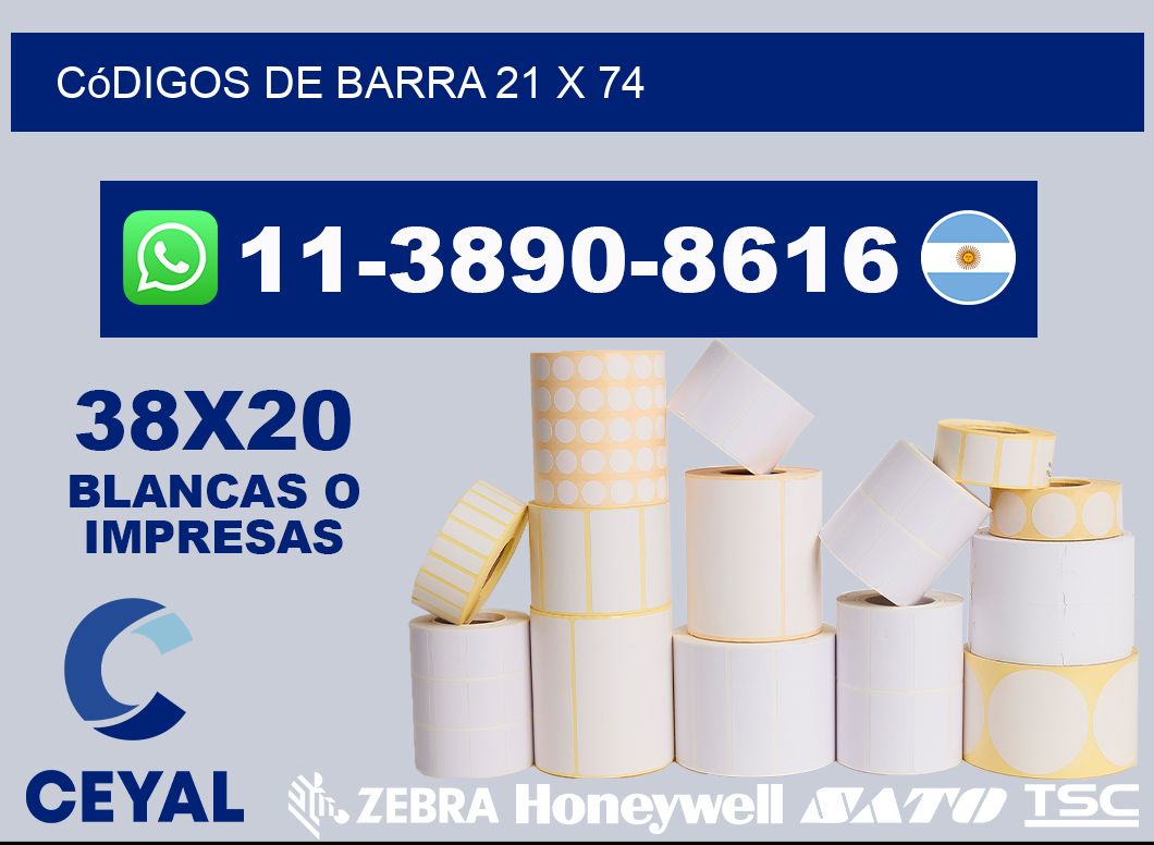 códigos de barra 21 x 74