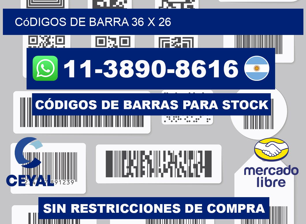 códigos de barra 36 x 26