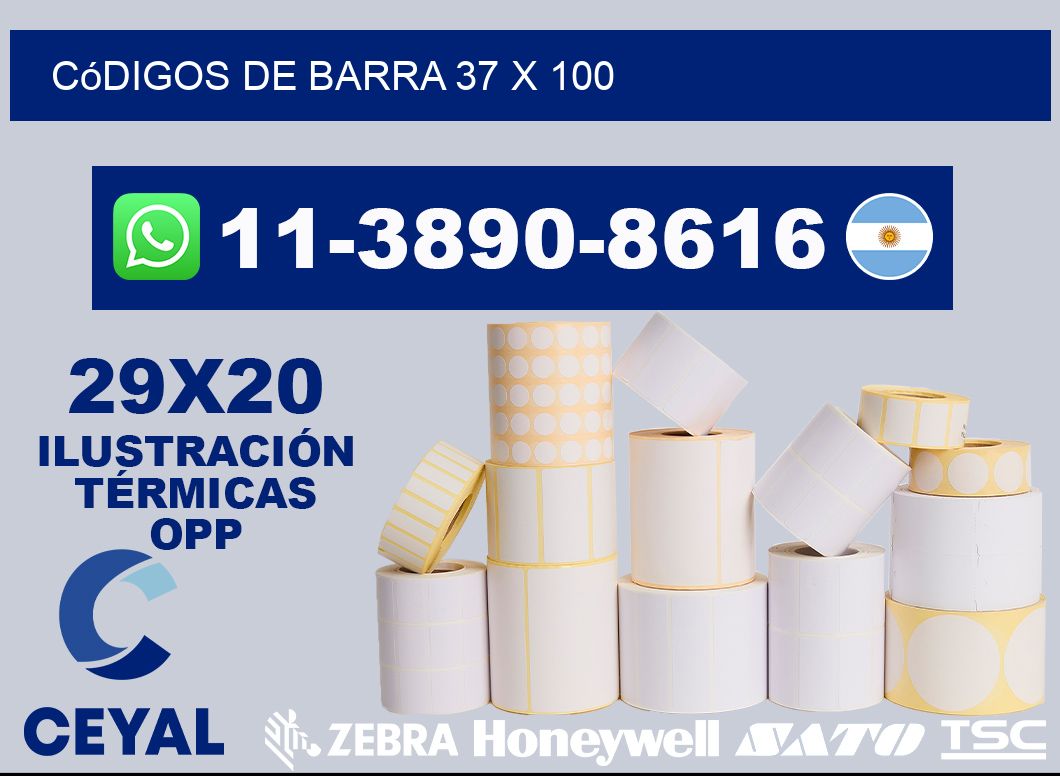 códigos de barra 37 x 100