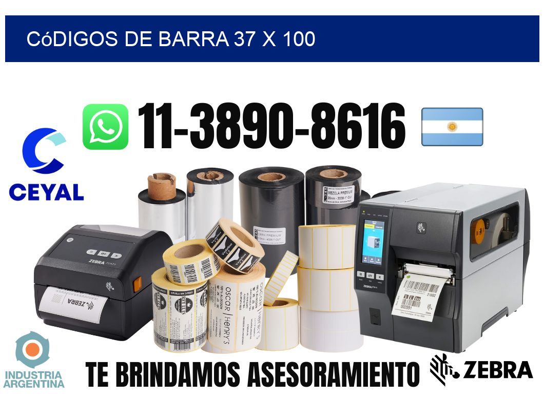 códigos de barra 37 x 100