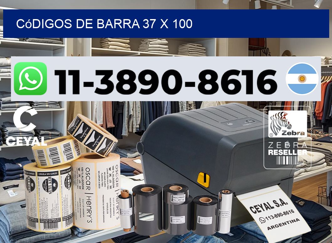 códigos de barra 37 x 100
