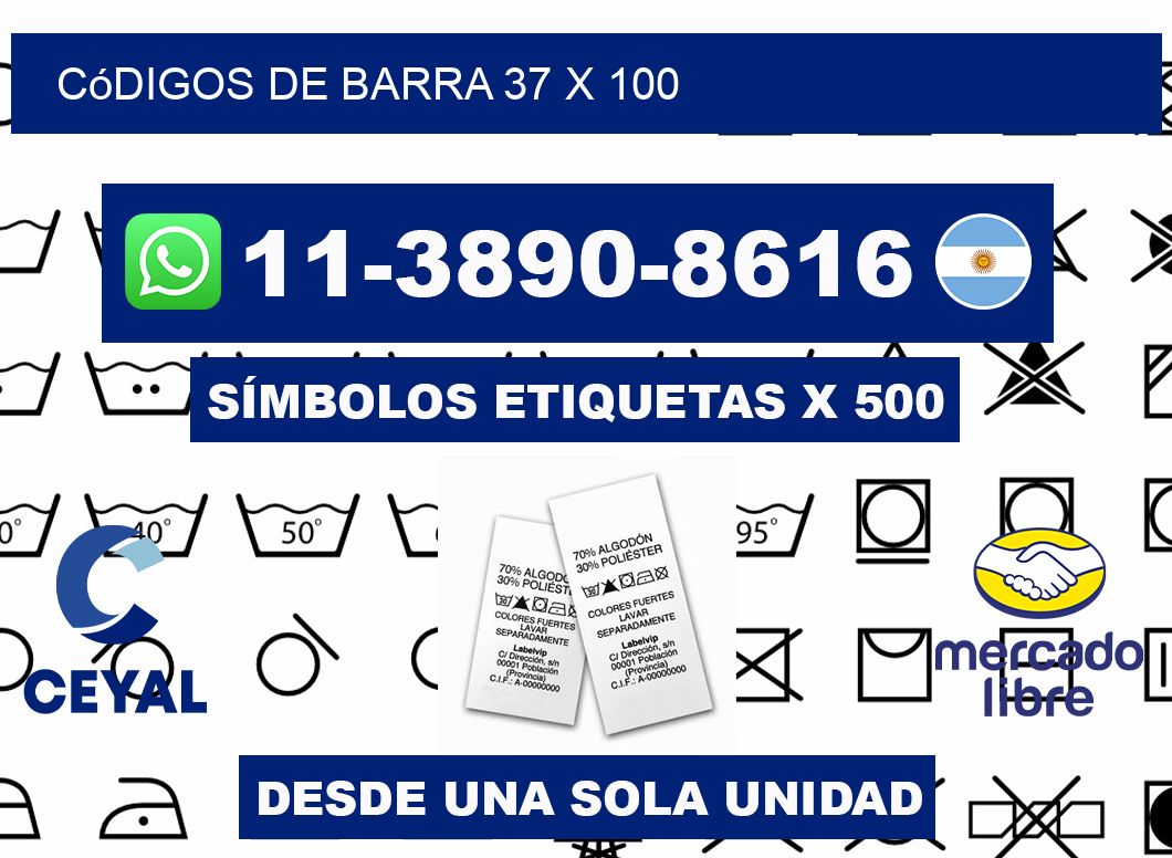 códigos de barra 37 x 100