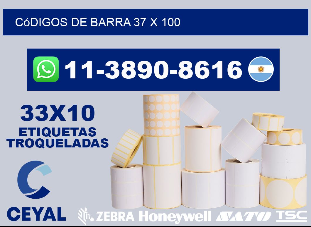 códigos de barra 37 x 100