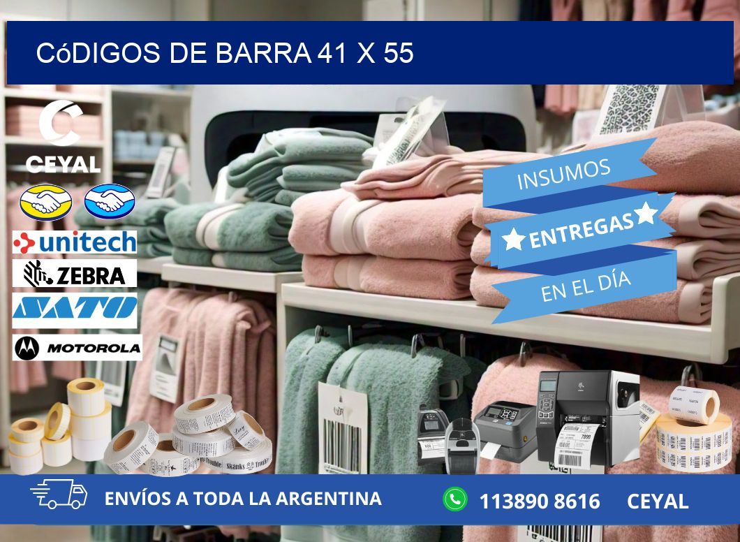 códigos de barra 41 x 55