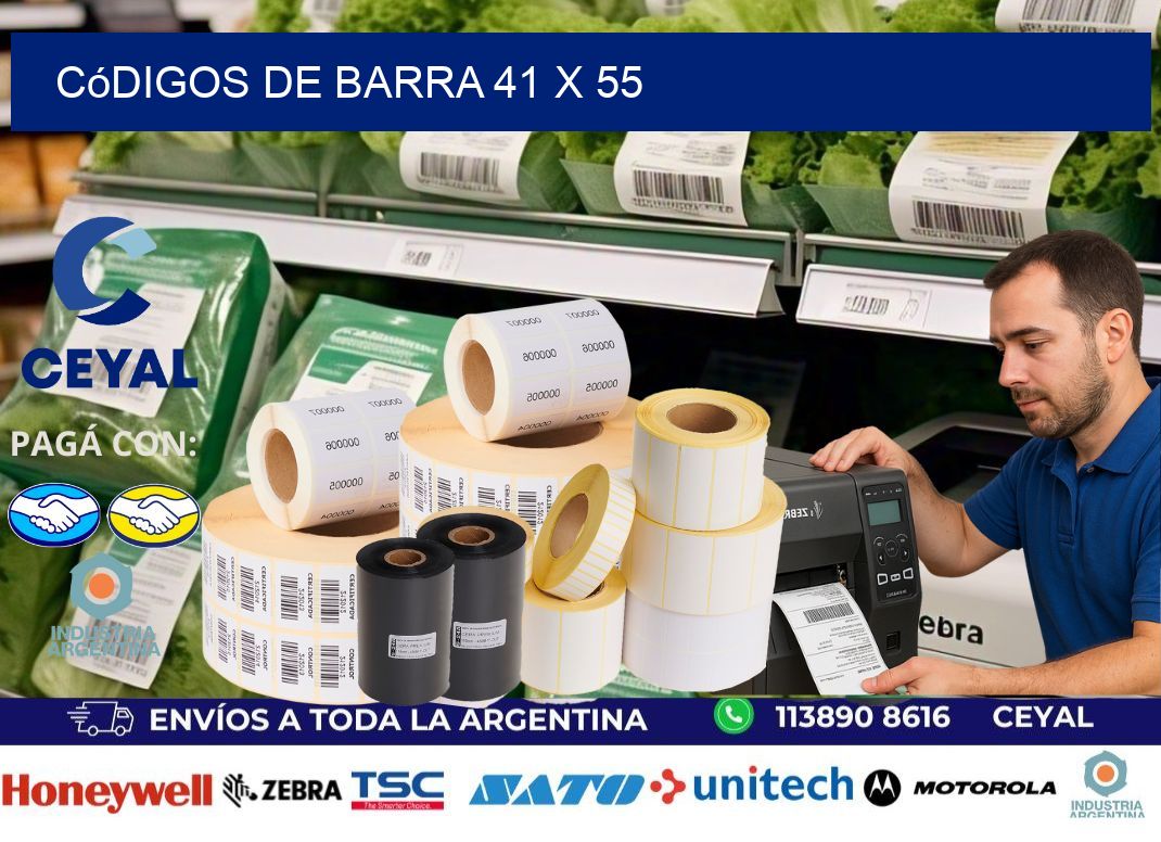 códigos de barra 41 x 55