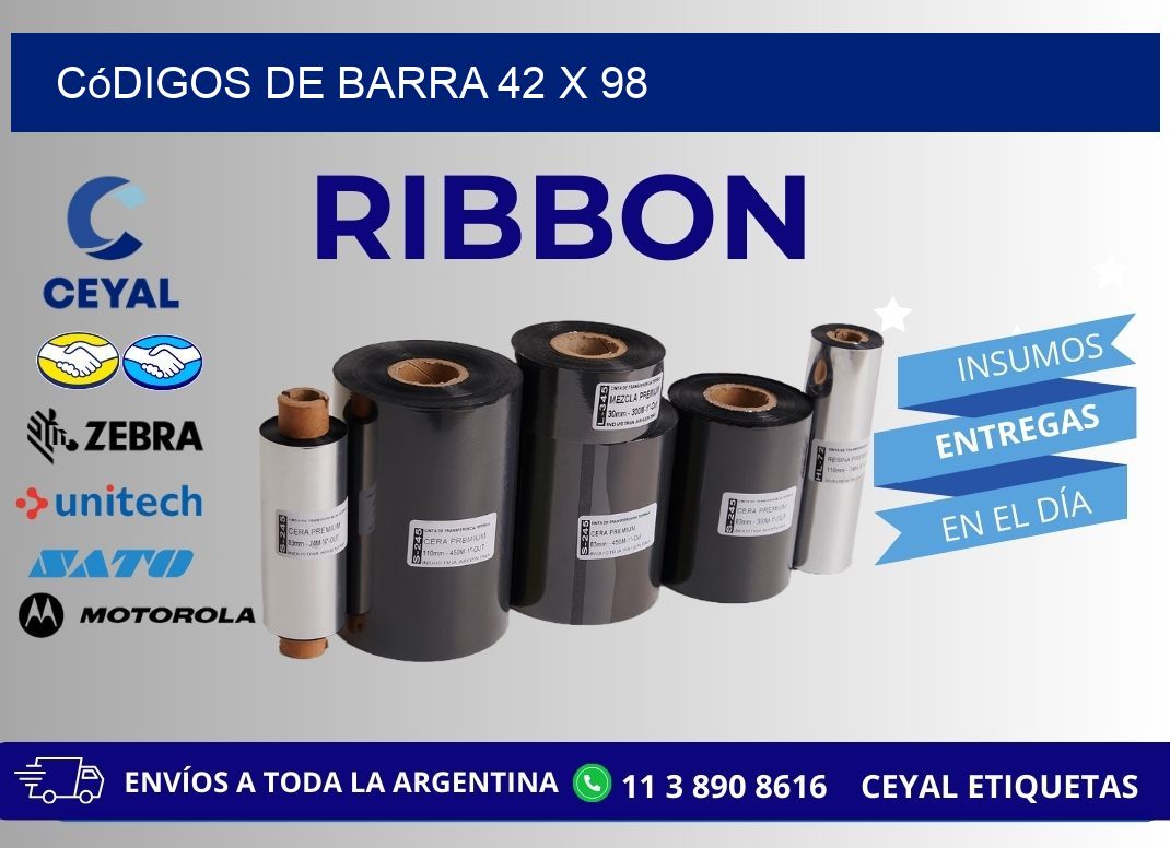 códigos de barra 42 x 98