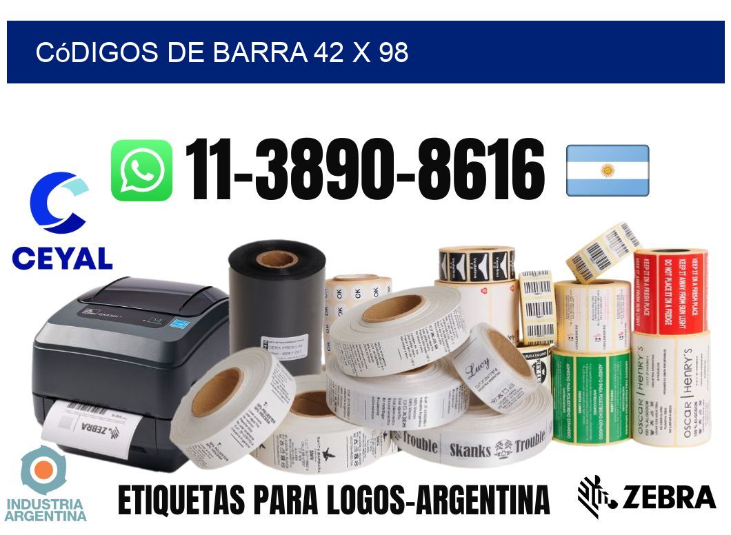 códigos de barra 42 x 98
