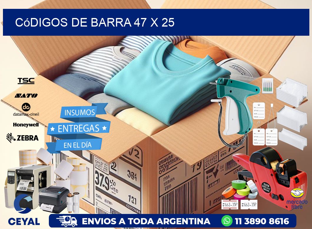 códigos de barra 47 x 25