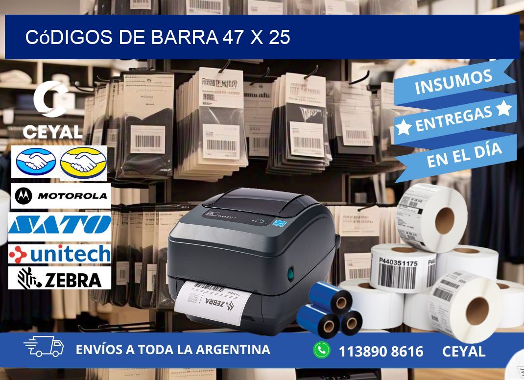 códigos de barra 47 x 25