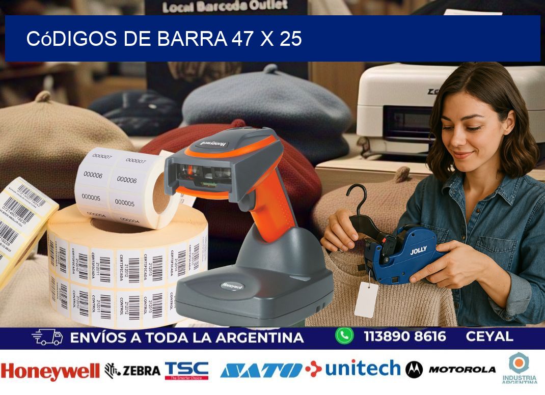 códigos de barra 47 x 25