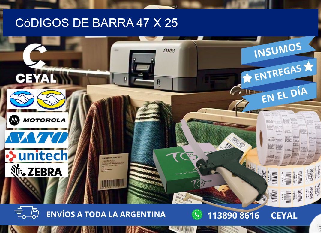 códigos de barra 47 x 25