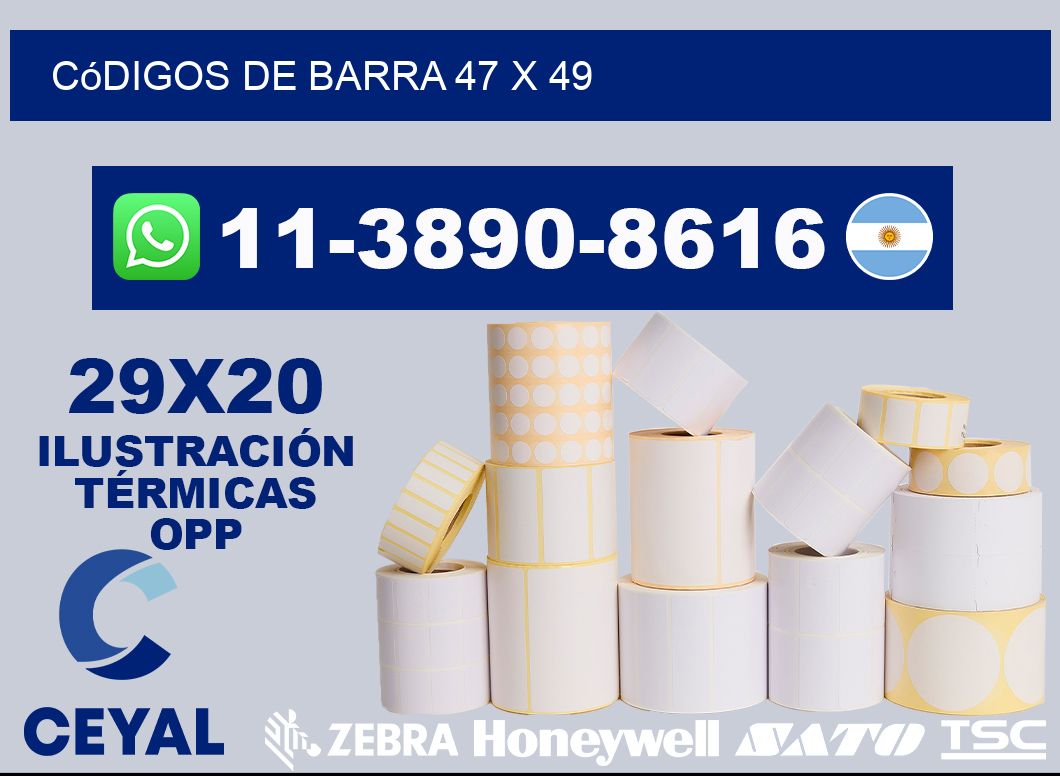 códigos de barra 47 x 49