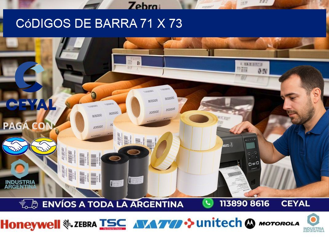 códigos de barra 71 x 73