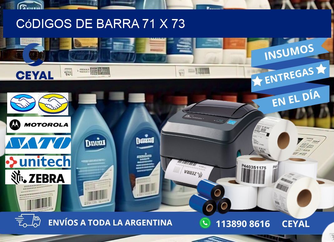 códigos de barra 71 x 73