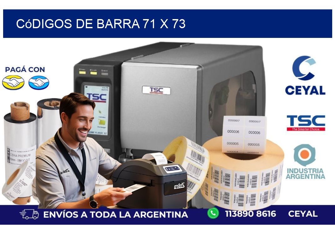 códigos de barra 71 x 73