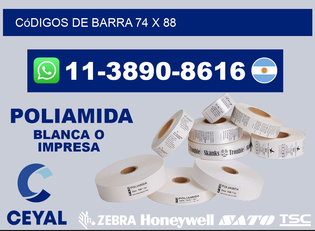 códigos de barra 74 x 88