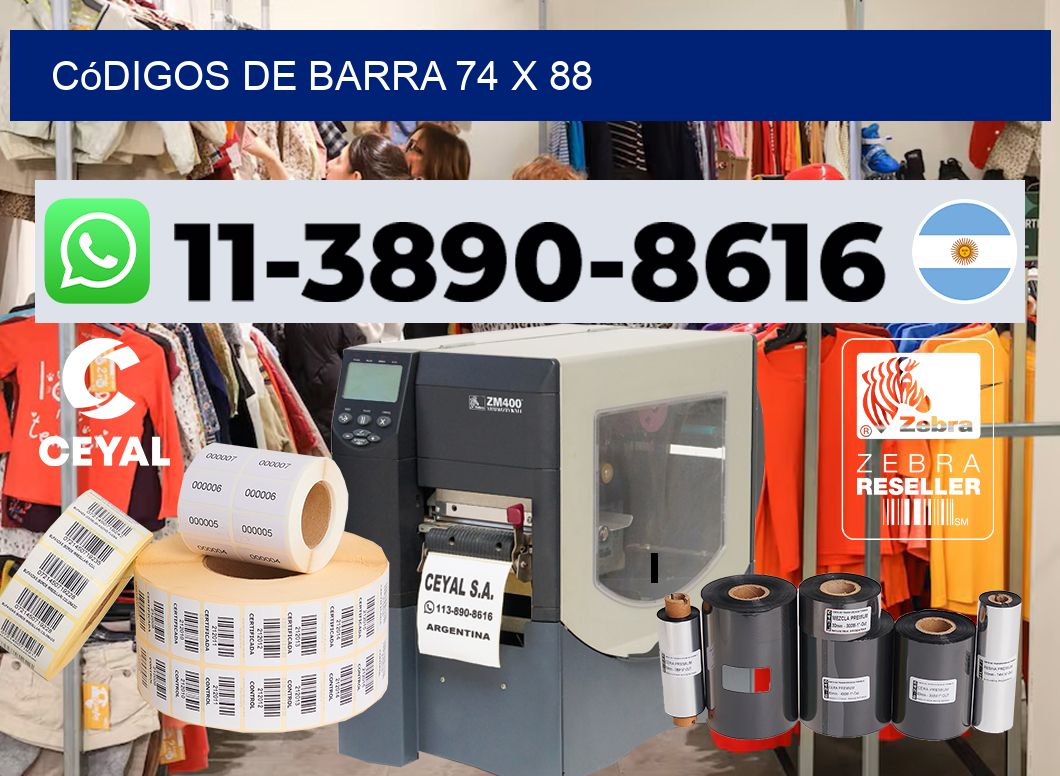 códigos de barra 74 x 88