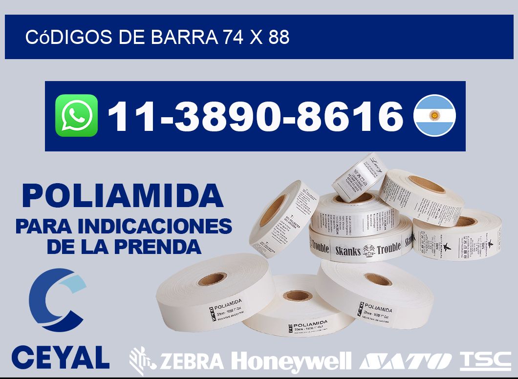 códigos de barra 74 x 88