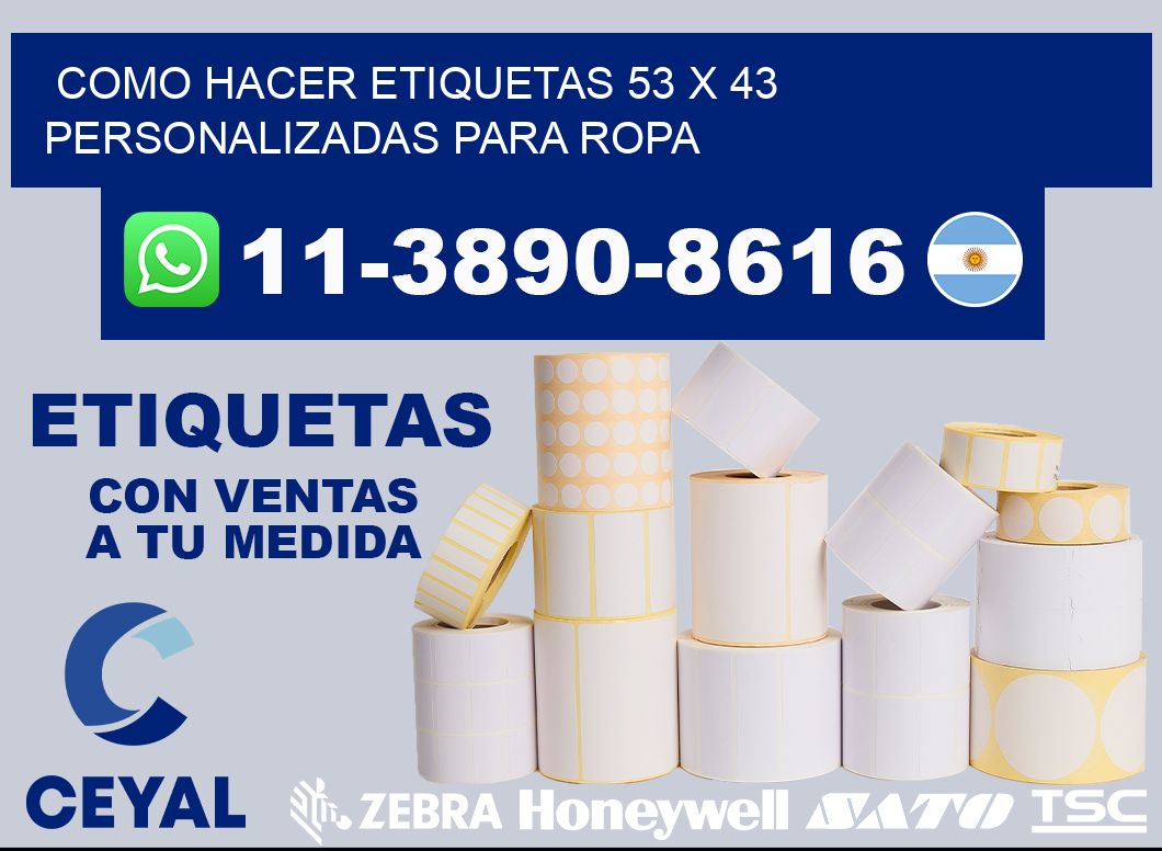 como hacer etiquetas 53 x 43 personalizadas para ropa