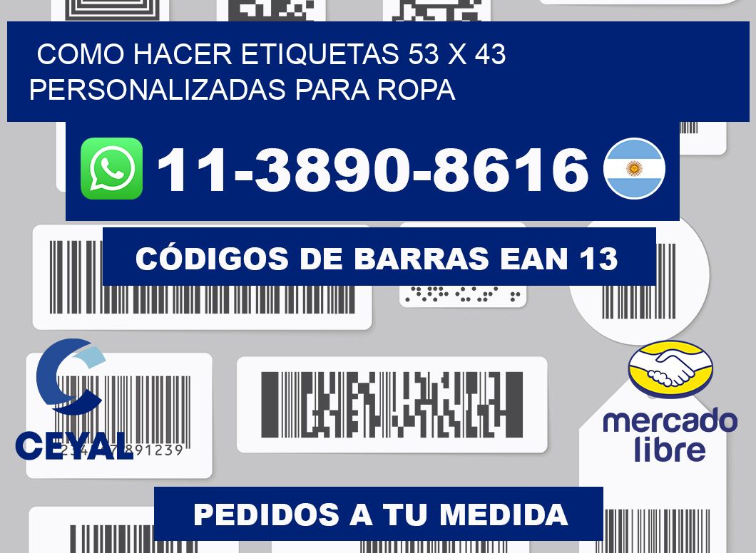 como hacer etiquetas 53 x 43 personalizadas para ropa