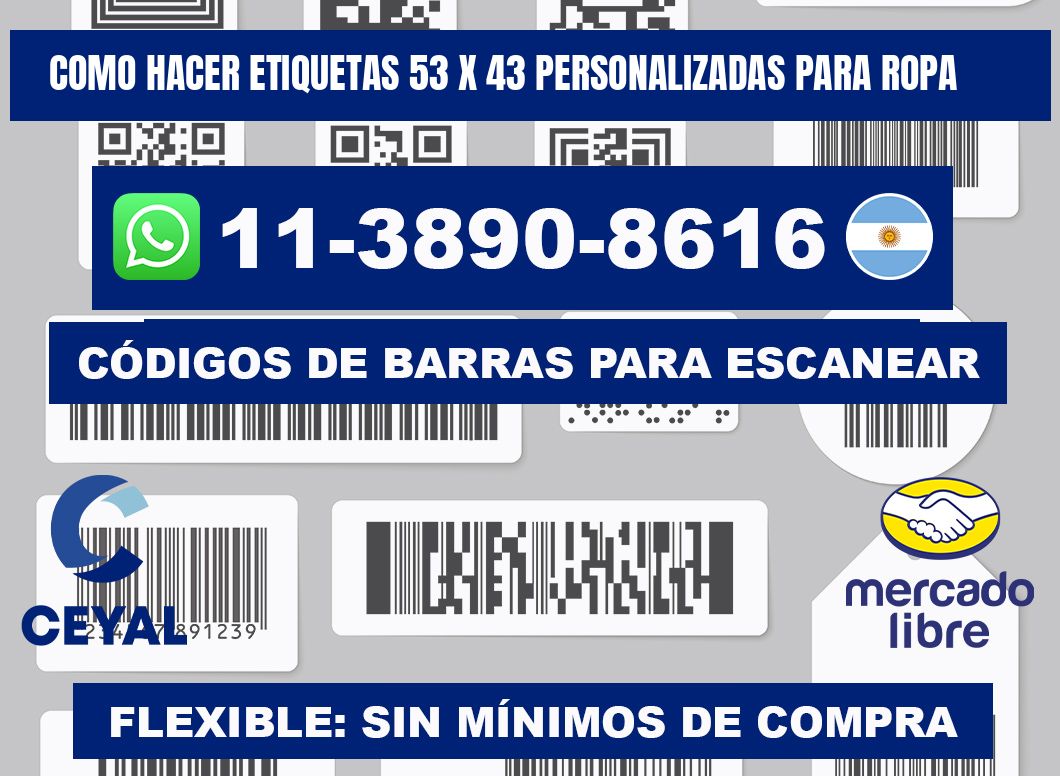 como hacer etiquetas 53 x 43 personalizadas para ropa